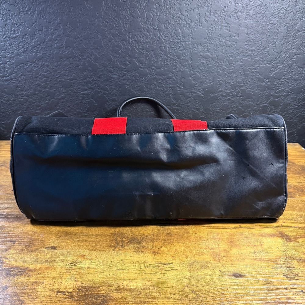 Polo Ralph Lauren Big Pony Black Red Canvas Duffle Travel Bag Unisex Large - Picture 4 of 6